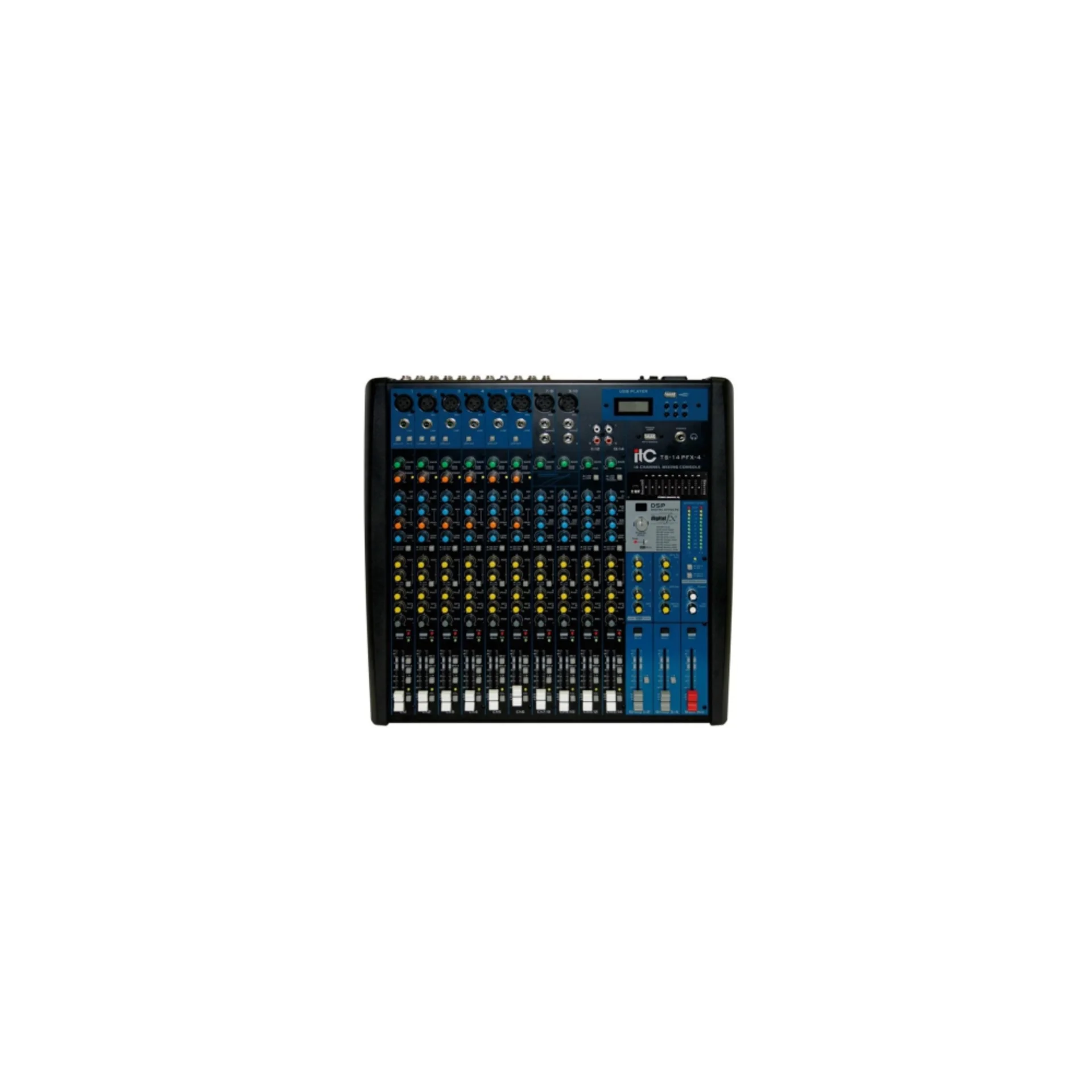 Микшер ITC TS-14PFX-4, 14 каналов, 4 группы, MP3, DSP