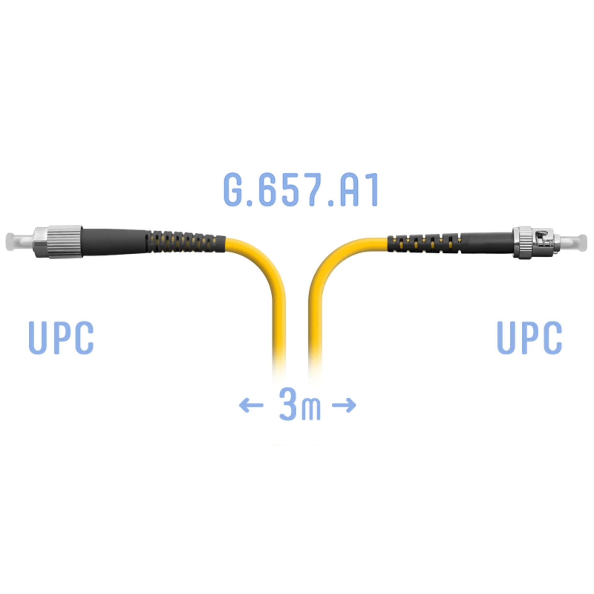 Патч-корд оптический SNR SNR-PC-FC/UPC-ST/UPC-A-3m, SM G.657.A1, 3 м