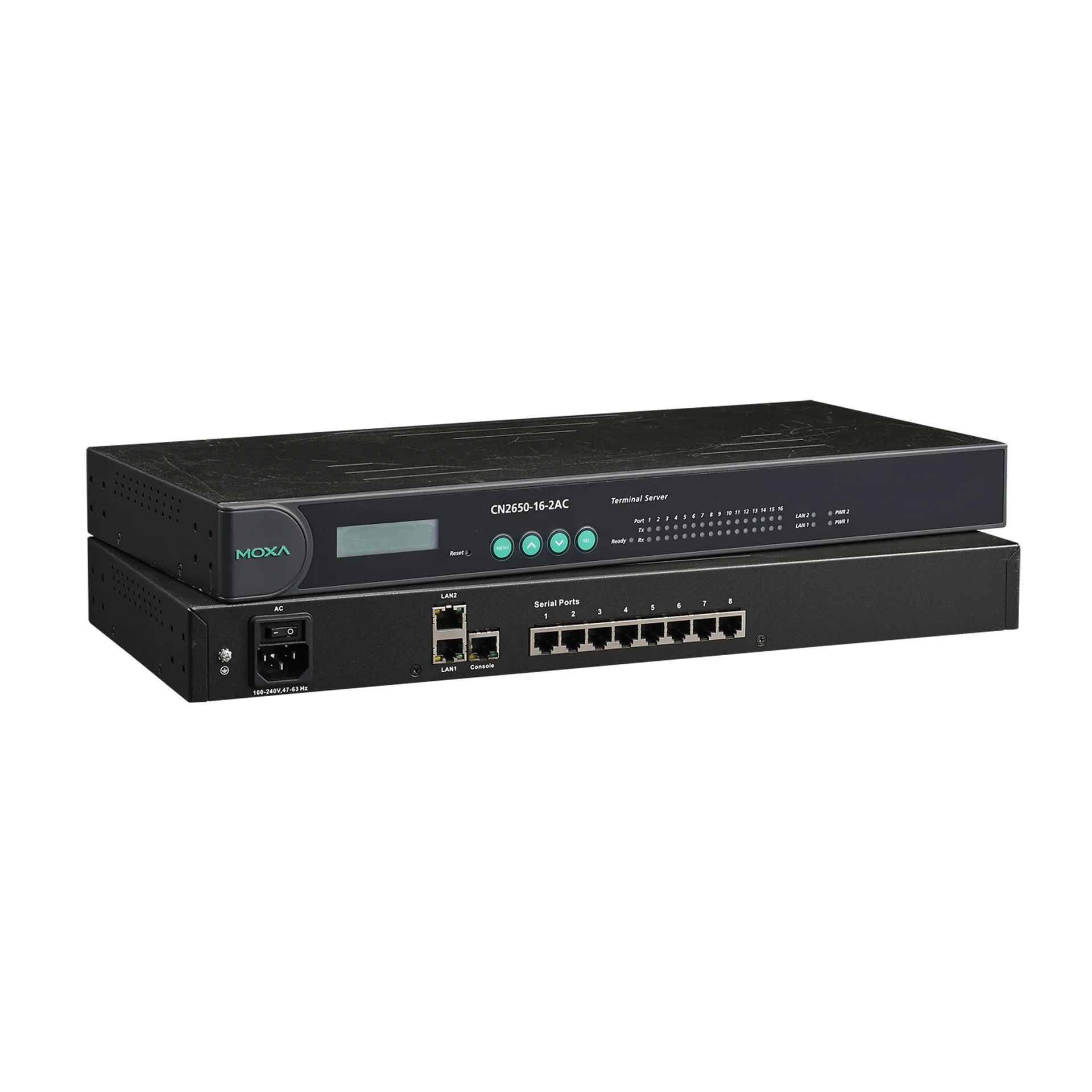 Сервер консольный MOXA CN2650-16-2AC, 16×RS-232/422/485, 2×LAN