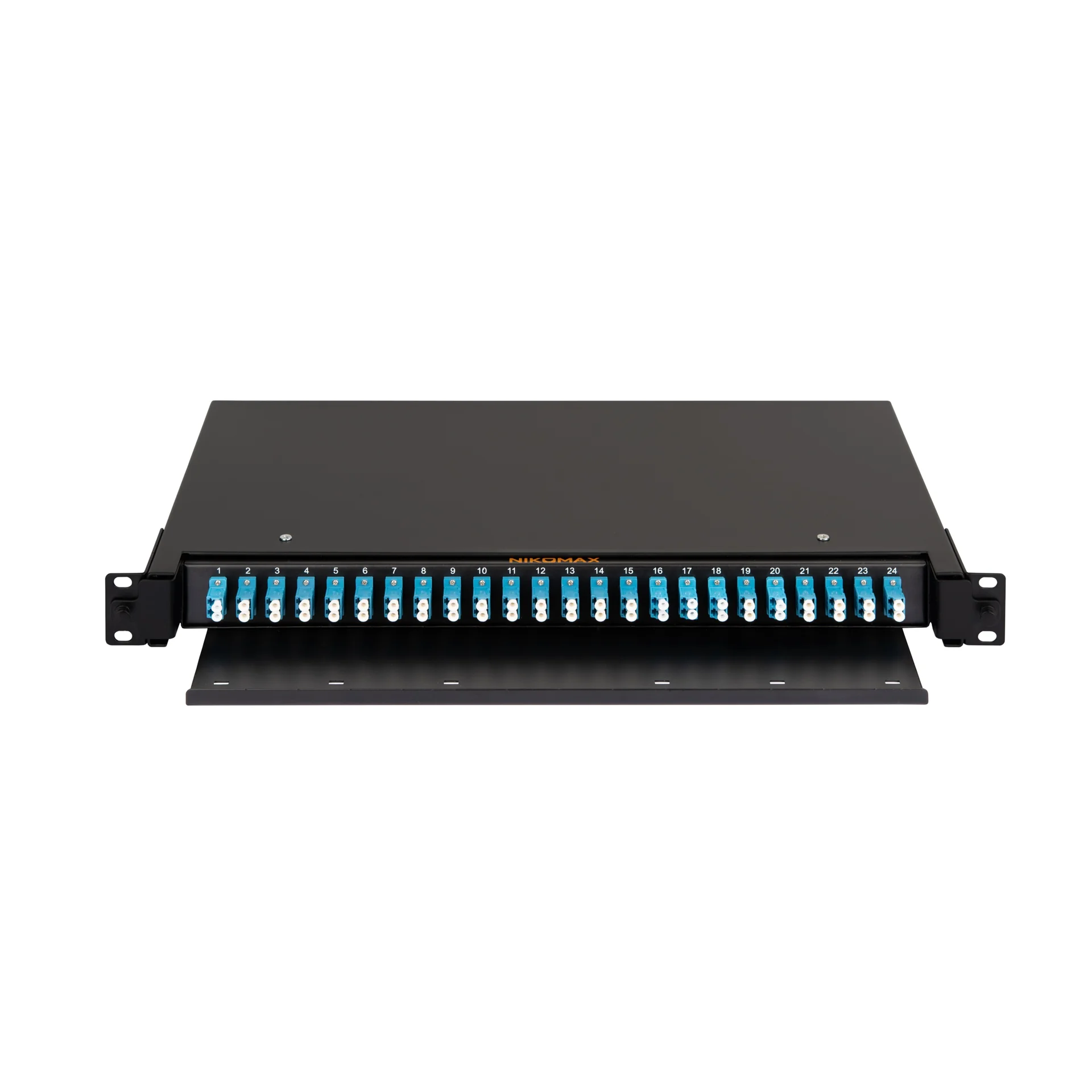 Кросс оптический NIKOMAX NMF-RP48LCUS2-TS-P1-1U-BK, 19", 1U, 48×LC/UPC, SM OS2