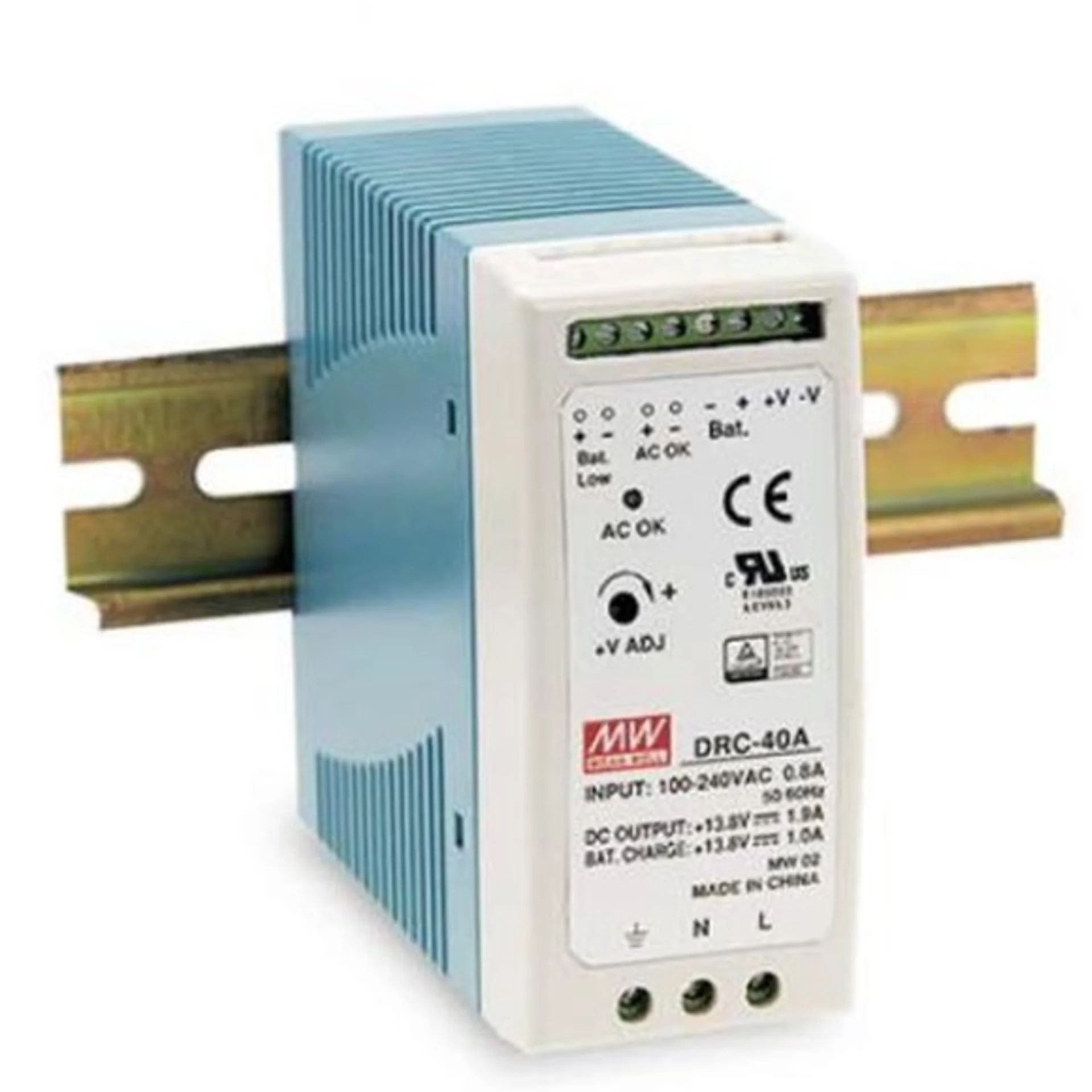 Блок питания MeanWell DRC-40A, 40 Вт, 13,8 В/2,9 А, DIN-рейка