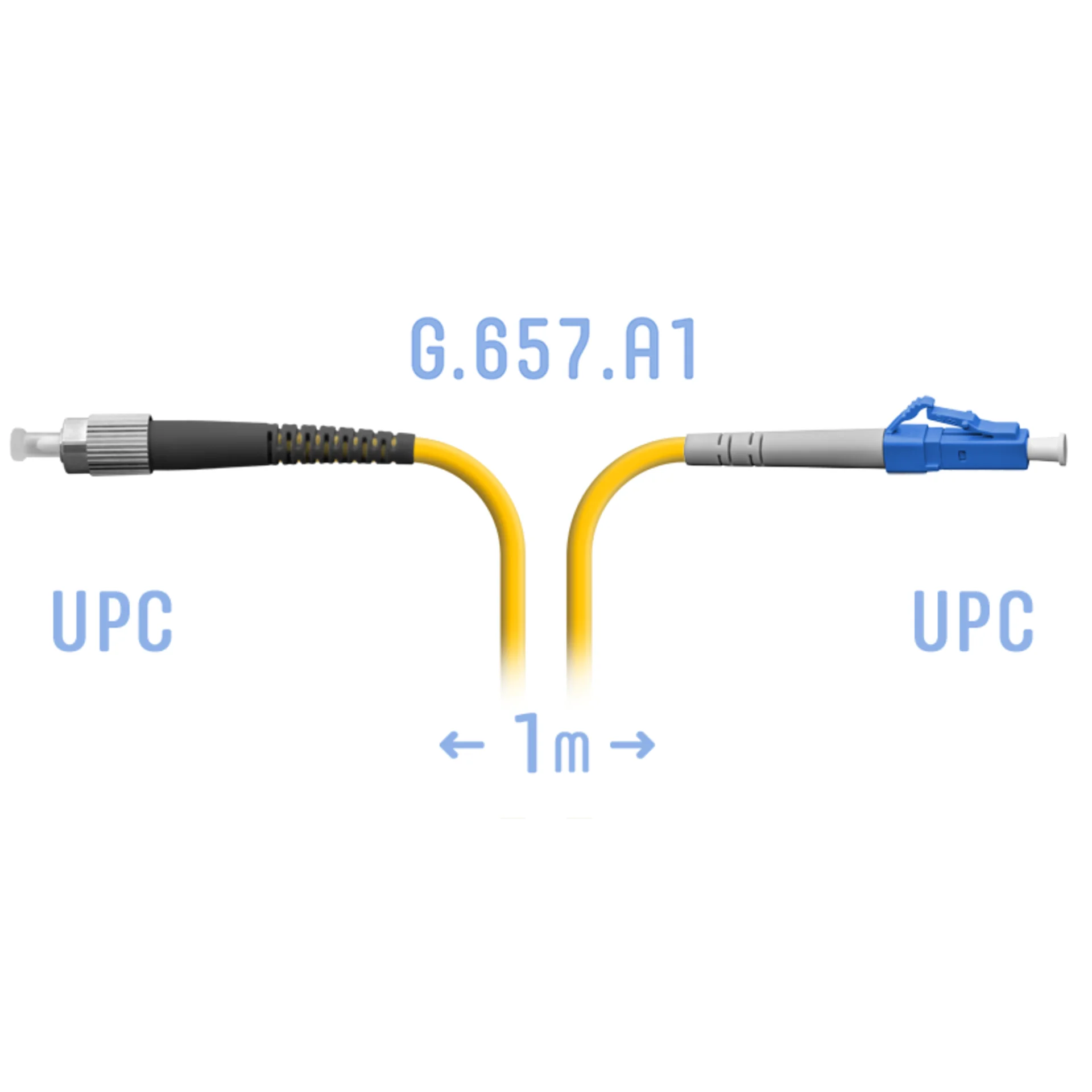 Патч-корд оптический SNR SNR-PC-LC/UPC-FC/UPC-A-1m, LC/UPC–FC/UPC, SM G.657.A1, 1 м