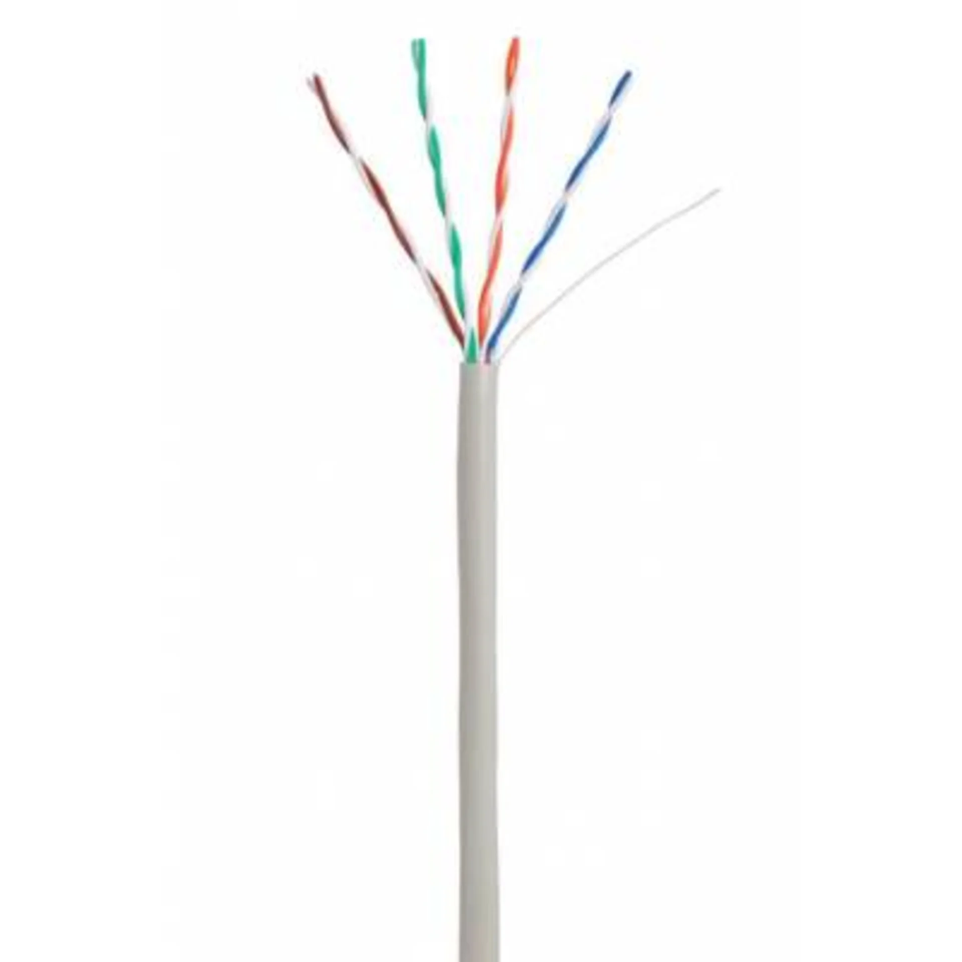 Кабель NETLAN U/UTP 4 пары, Кат.5e, 100 МГц, одножильный, BC, PVC нг(B), серый, 305 м