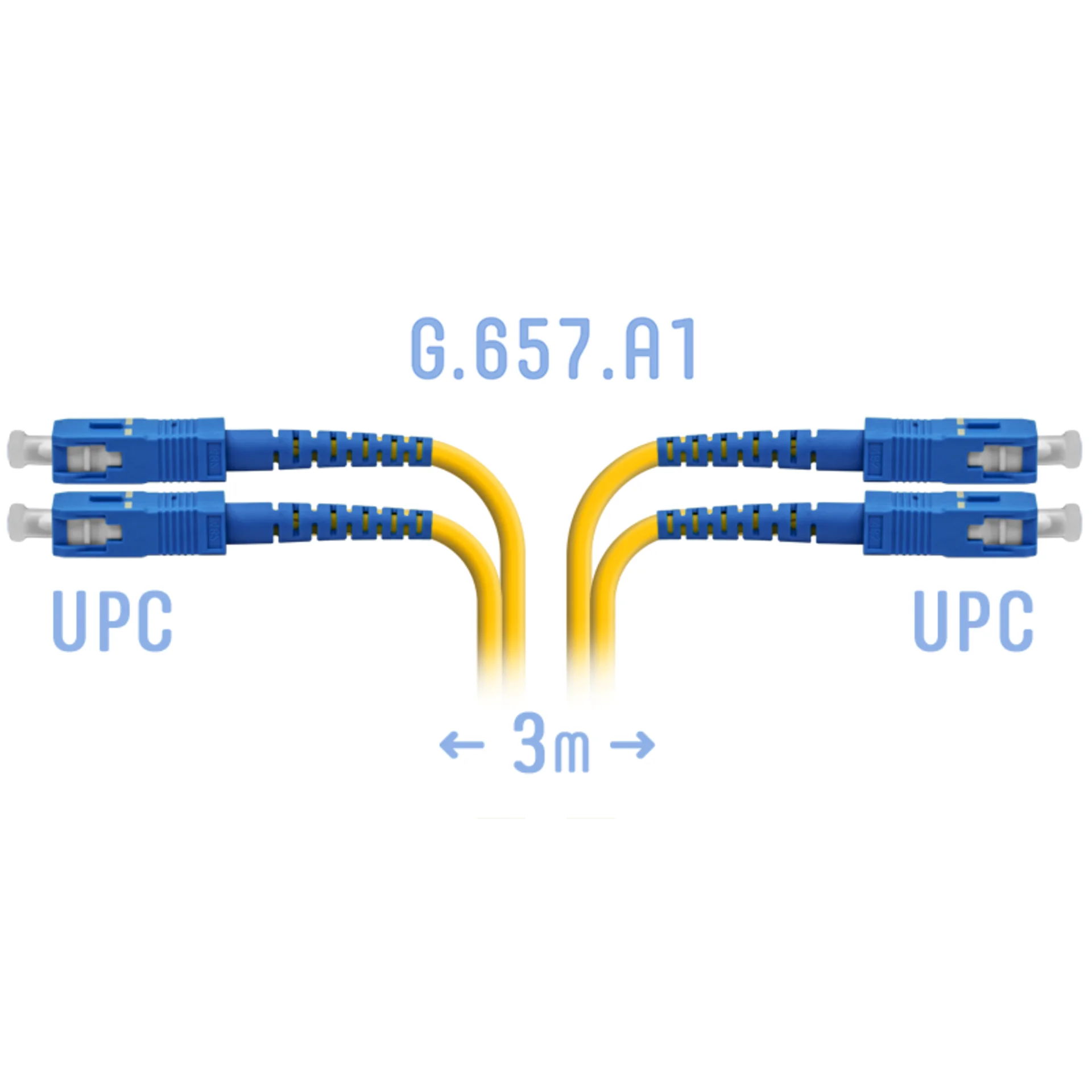 Патчкорд оптический SNR SNR-PC-SC/UPC-DPX-A-3m, SM Duplex, SC/UPC, 3м