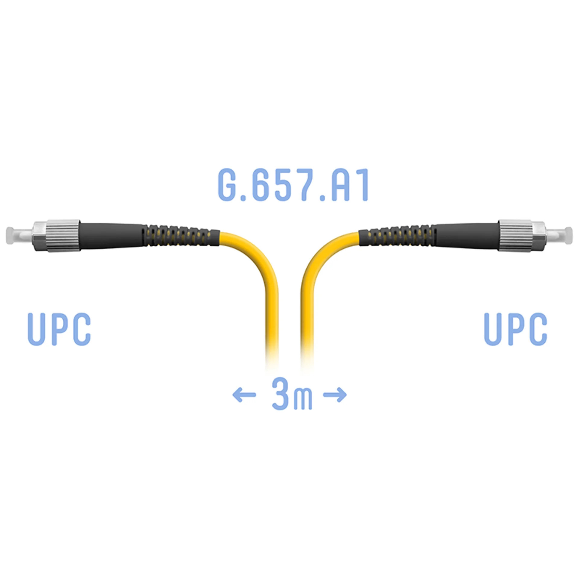 Патч-корд оптический SNR SNR-PC-FC/UPC-A-3m, FC/UPC–FC/UPC, SM G.657.A1, 3 м