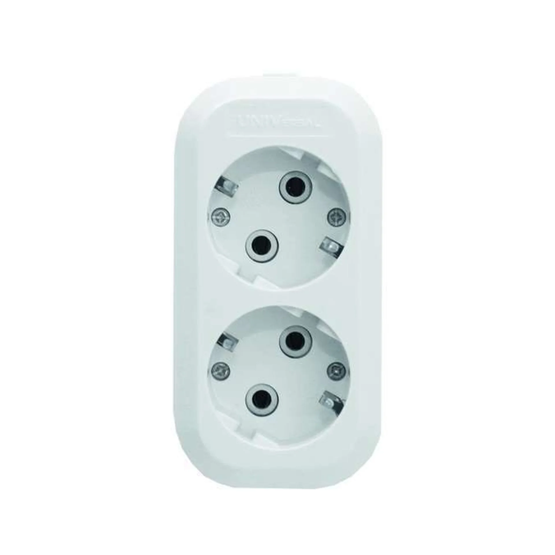 Колодка Universal E302, 2 розетки с заземлением, 16А, 220В