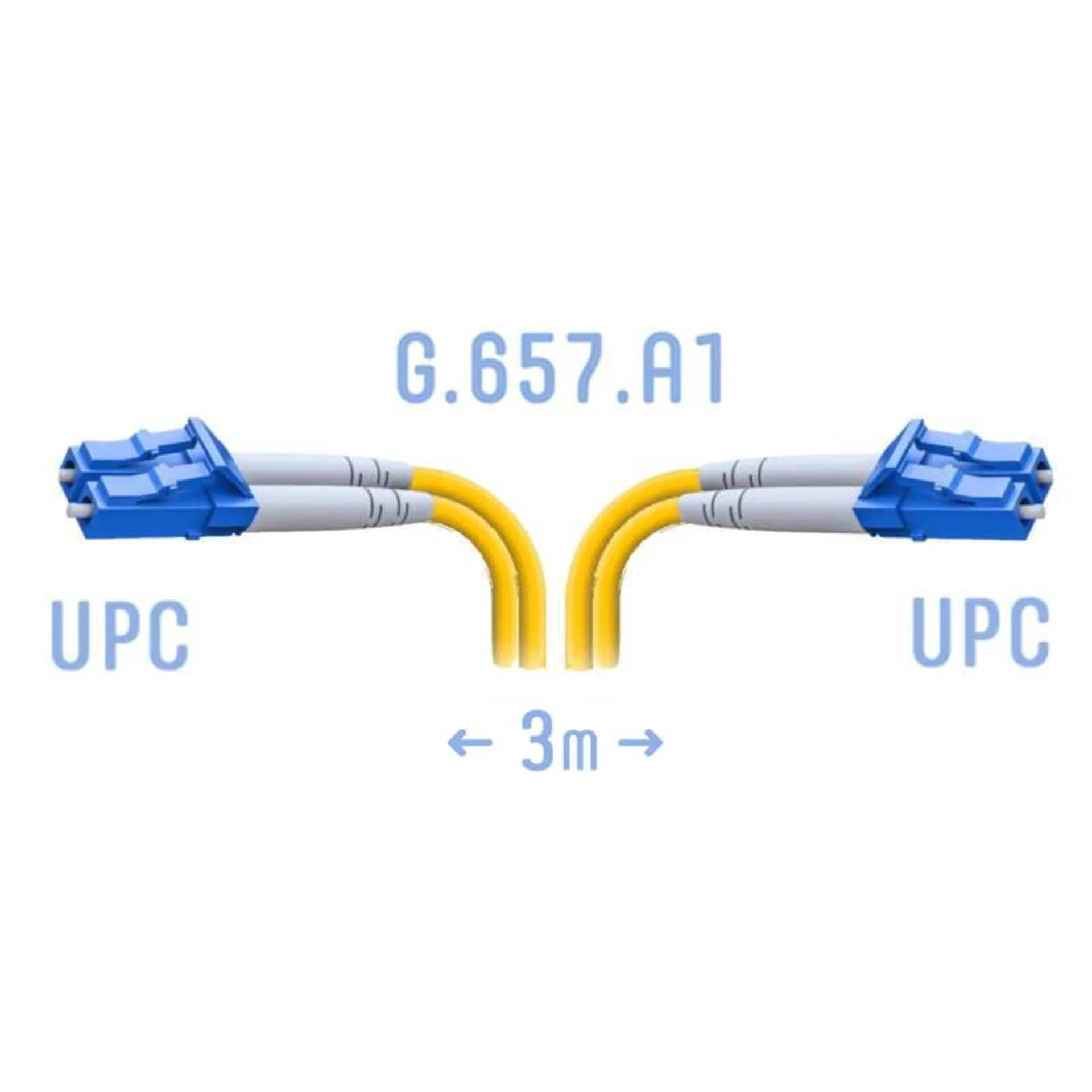 Патчкорд оптический B-OptiX BO-PC-LC/UPC-DPX-A-3m, LC/UPC, SM Duplex, 3 м