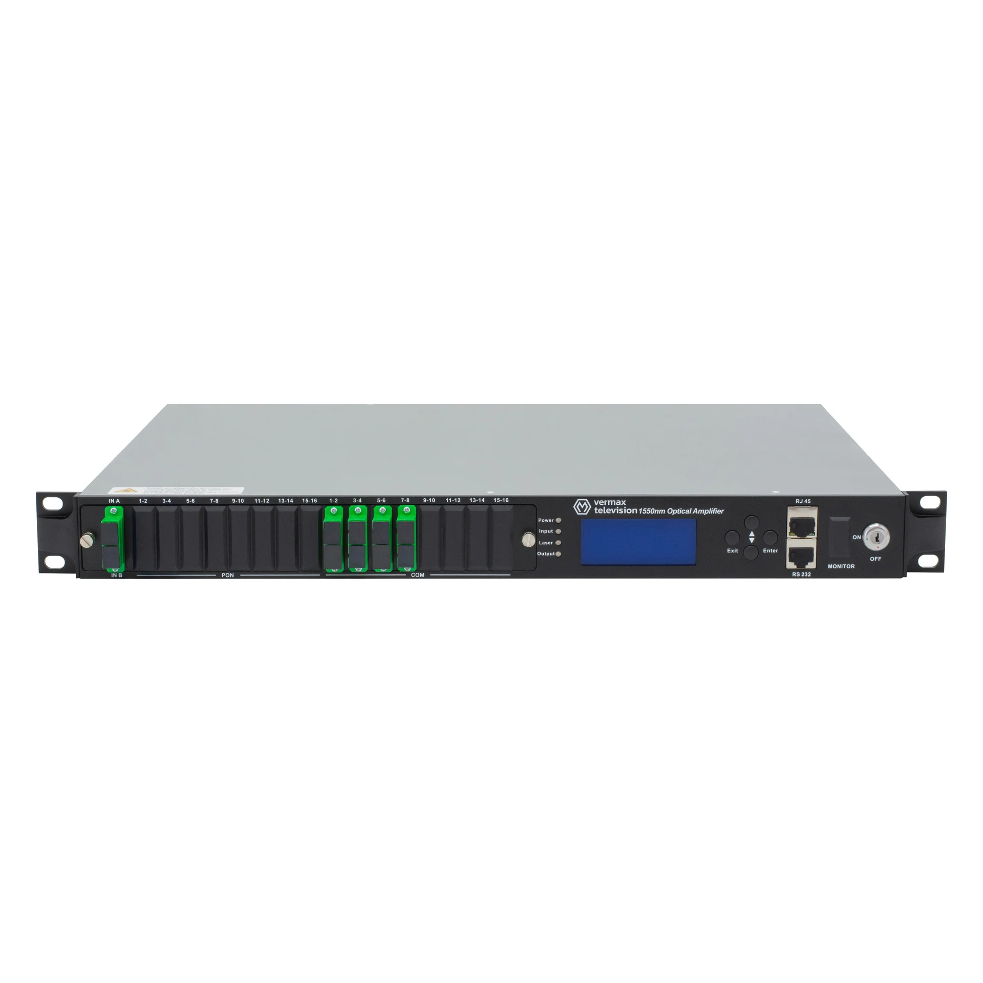 Усилитель оптический Vermax Vermax-NGE-8x21 S, 2 входа, 8×21dBm, 1U