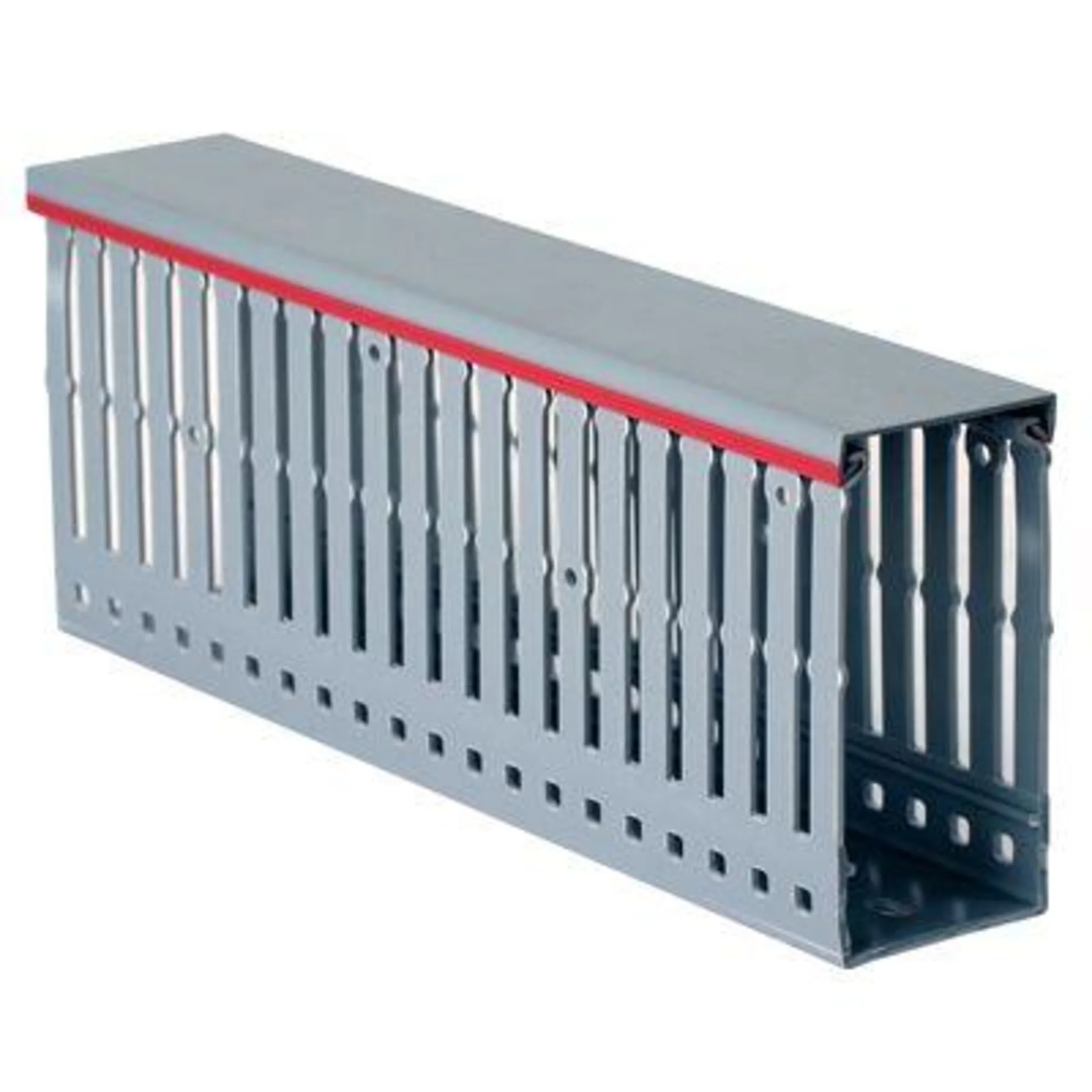Кабель-канал DKC 01140RL Quadro перфорированный с крышкой, 100×60 мм, L2000, серый