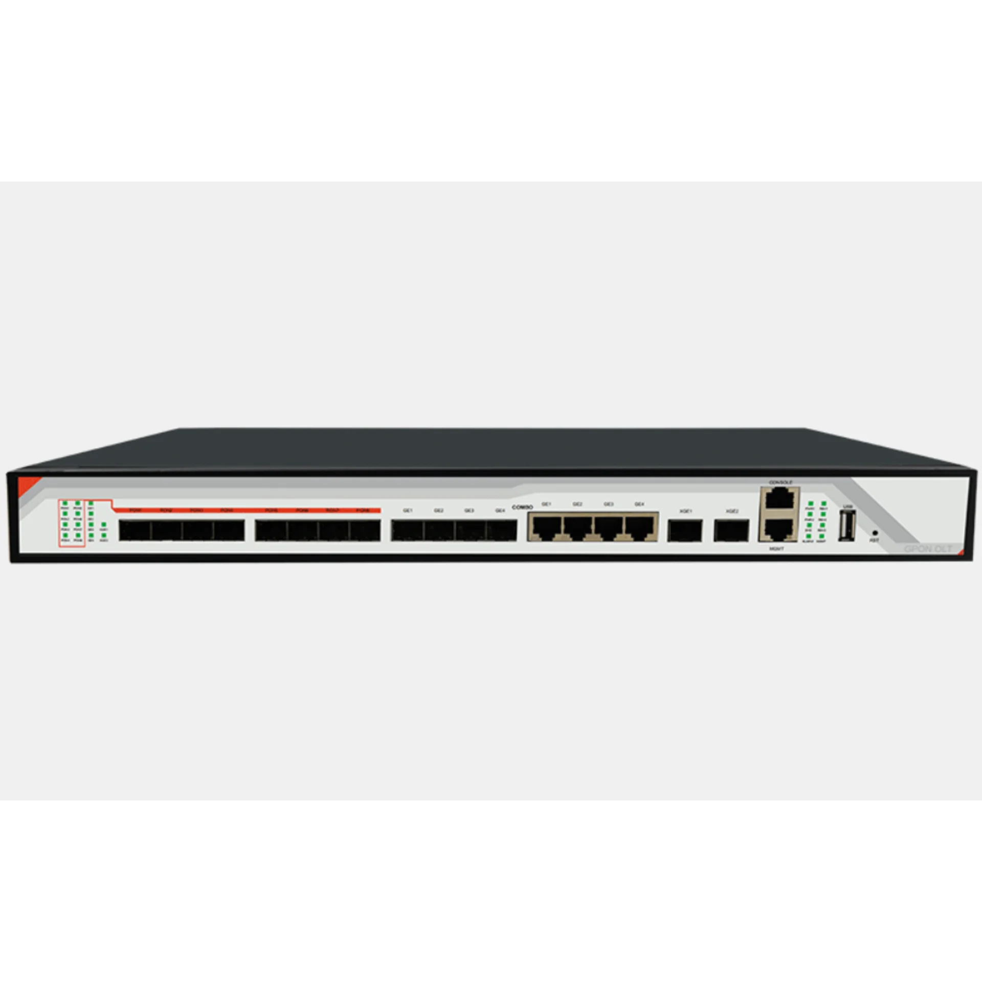 OLT C-DATA FD1608S-B1, 8×GPON, 4×GE комбо, 2×SFP+, 1U