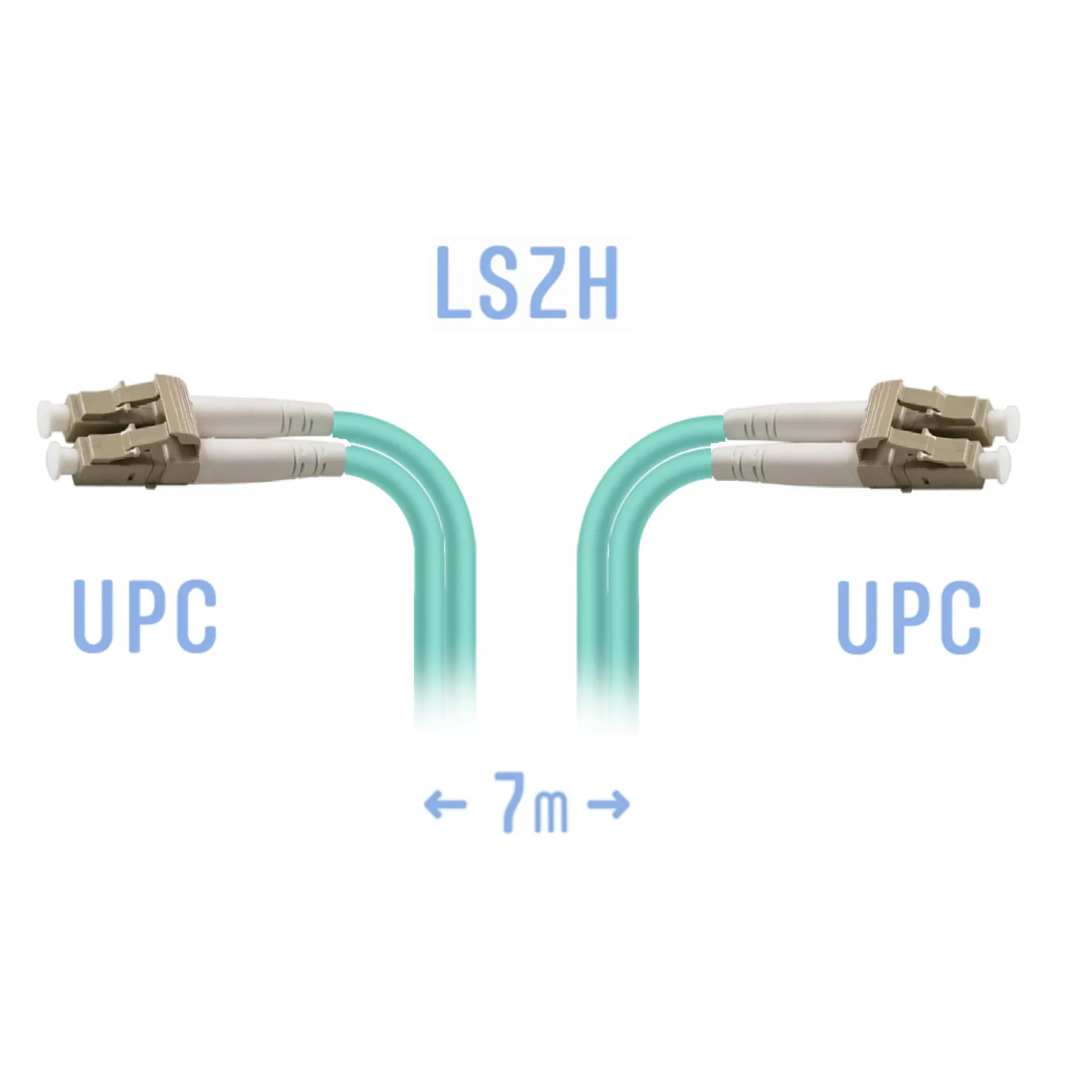 Патчкорд оптический B-OptiX BO-PC-LC/UPC-MM-DPX-7m, LC/UPC Duplex, MM OM3, 7м