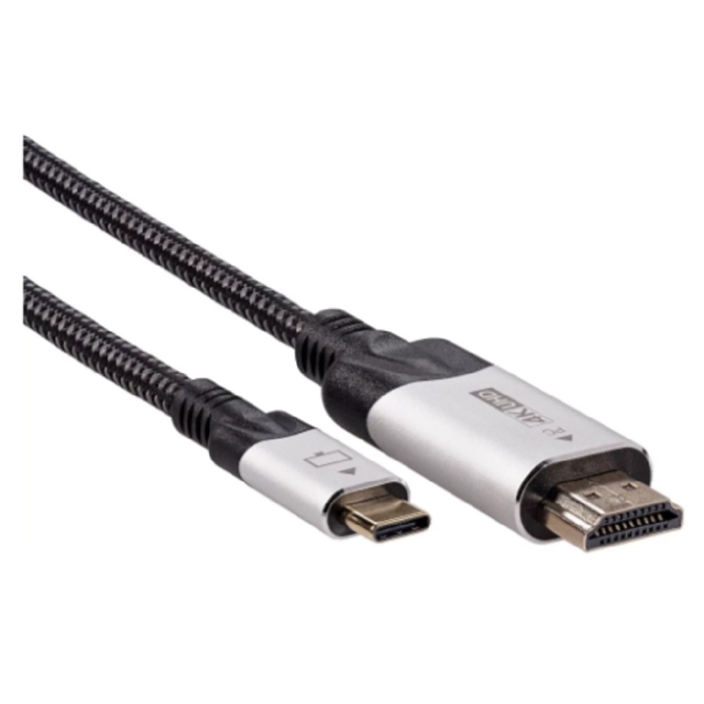 Кабель-адаптер VCOM CU423VA-1.8, HDMI(m) → USB Type-C(m), 4K@60Hz, 1.8 м