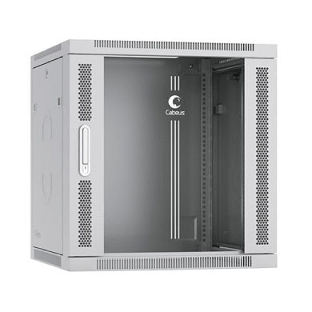 Шкаф телекоммуникационный настенный Cabeus SH-05F-12U60/35-R, 12U, 600×350 мм, стеклянная дверь, серый