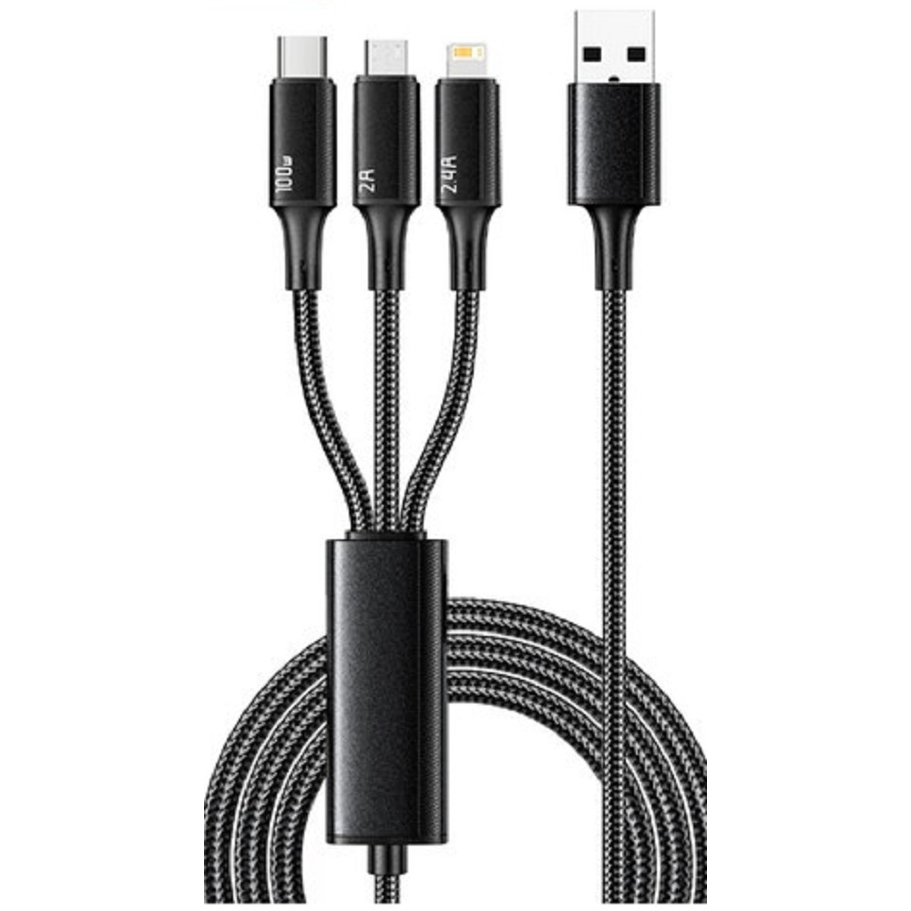 Кабель Rexant 18-7075 USB 3 в 1, USB-A — Type-C/Lightning/micro USB, 1.2 м