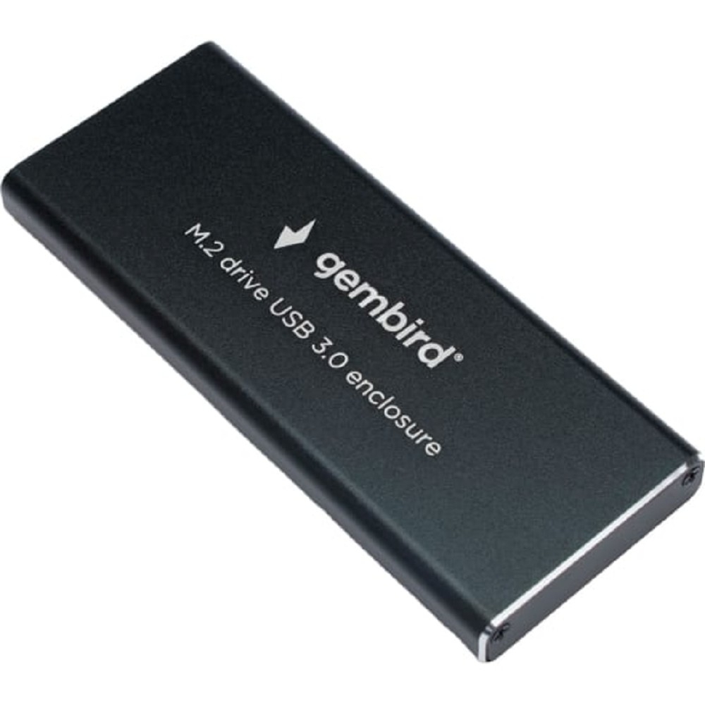 Кейс Gembird EEM2-SATA-1 для M.2 SATA, USB 3.0 Micro-B, алюминий, чёрный