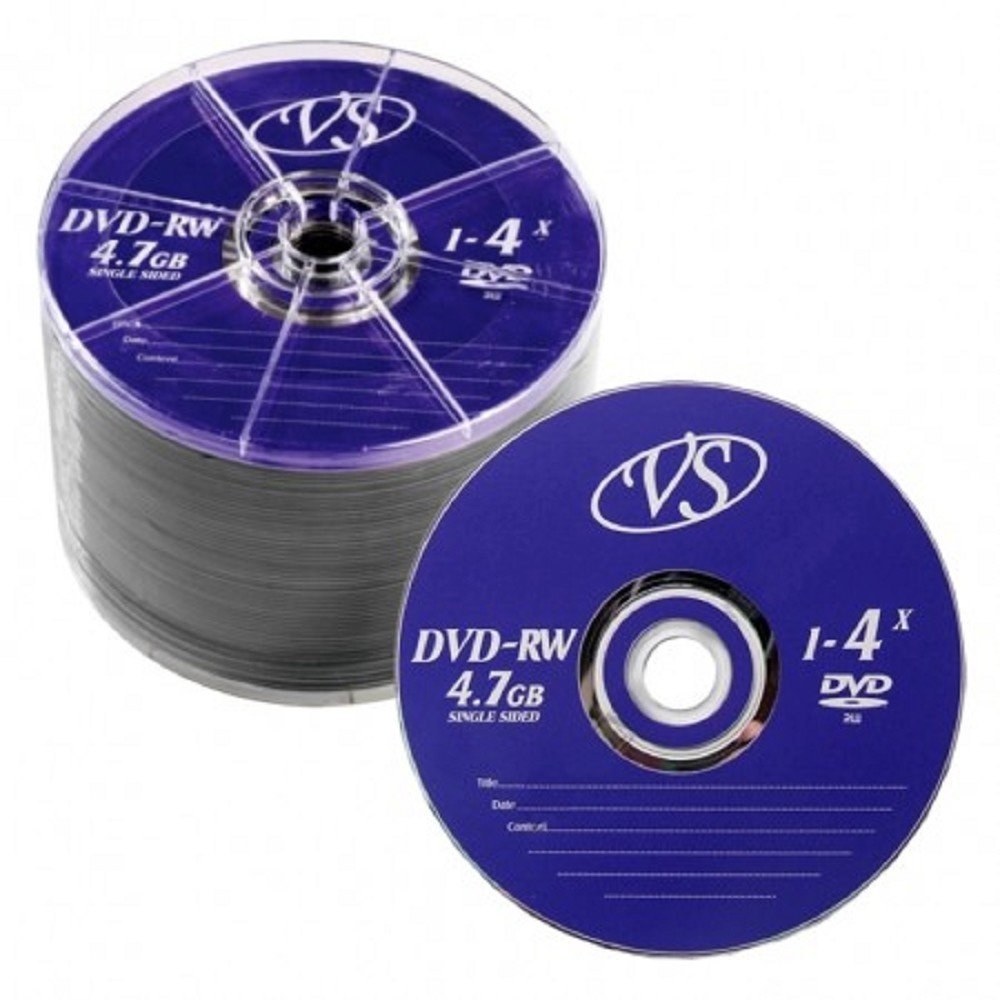 Диски VS VSDVDRWB5003 DVD-RW, 4.7 ГБ, 4x, упаковка 50 шт