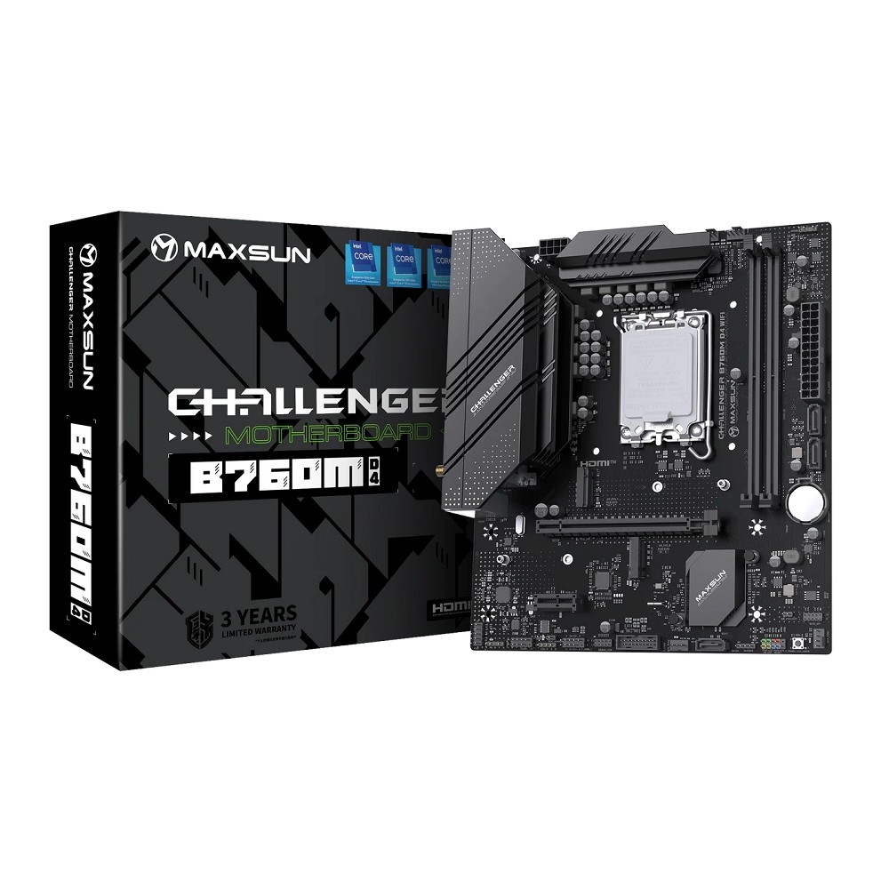 Материнская плата MAXSUN MS-Challenger B760M D4 WIFI, Socket 1700, mATX, DDR4