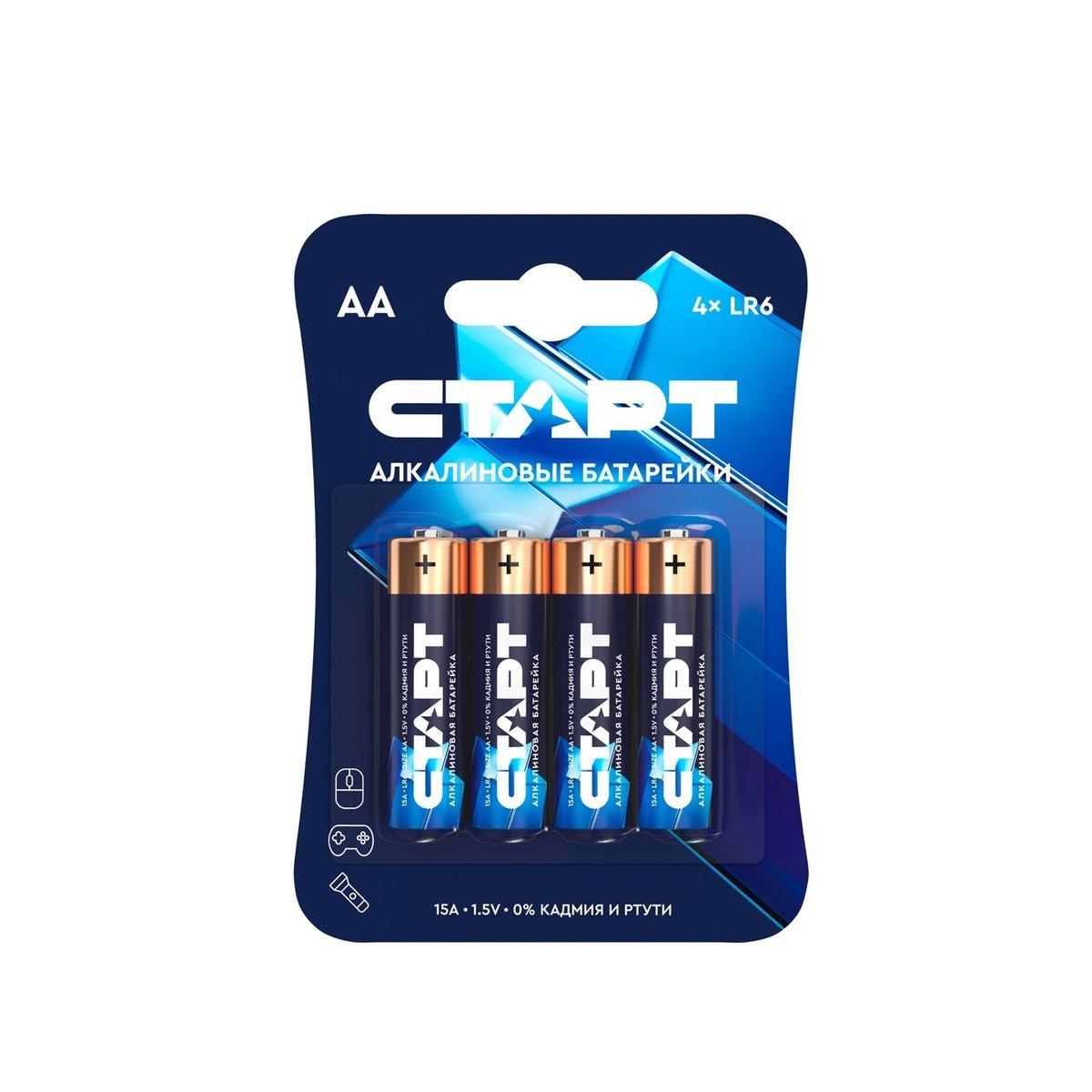 Батарейка СТАРТ LR6-BL4, AA, алкалиновая, 1.5 В, 4 шт