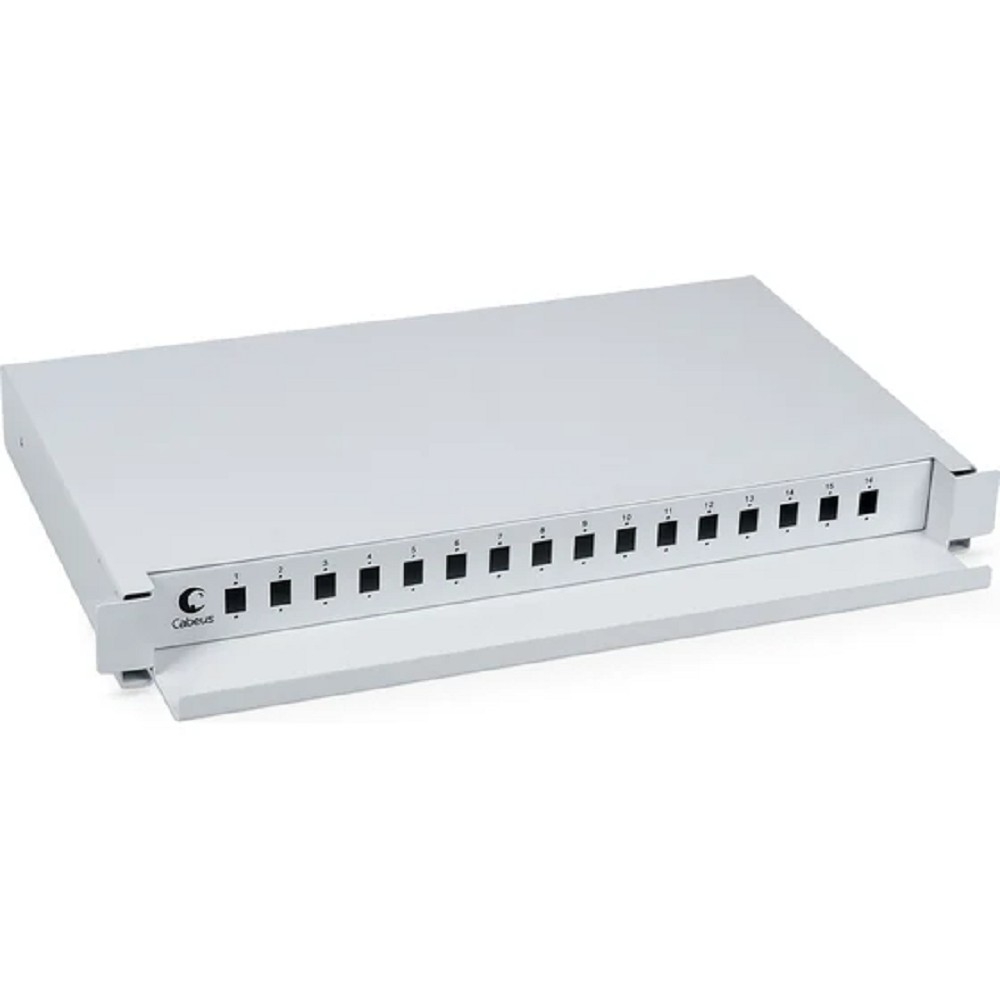Кросс бокс оптический Cabeus ODF-19-16-SC, 19", 1U, 16 портов SC/2xLC, выдвижной