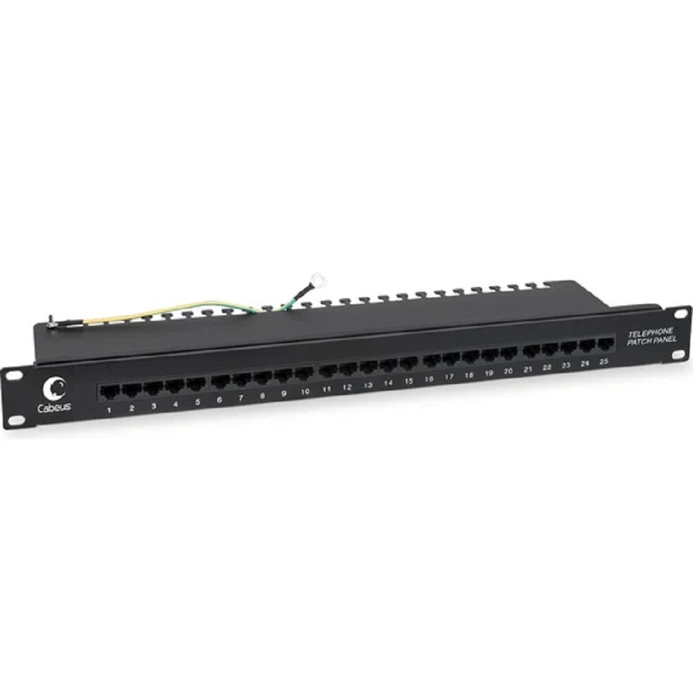 Патч-панель Cabeus PL-25-TEL-Dual, 19", 1U, 25×RJ45, телефонная