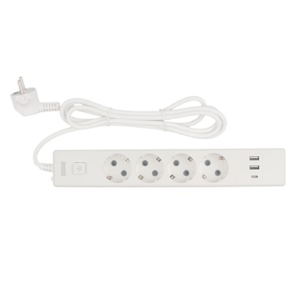 Удлинитель PowerCube PC-6-2M, 4 розетки, 3×USB, 1.9м