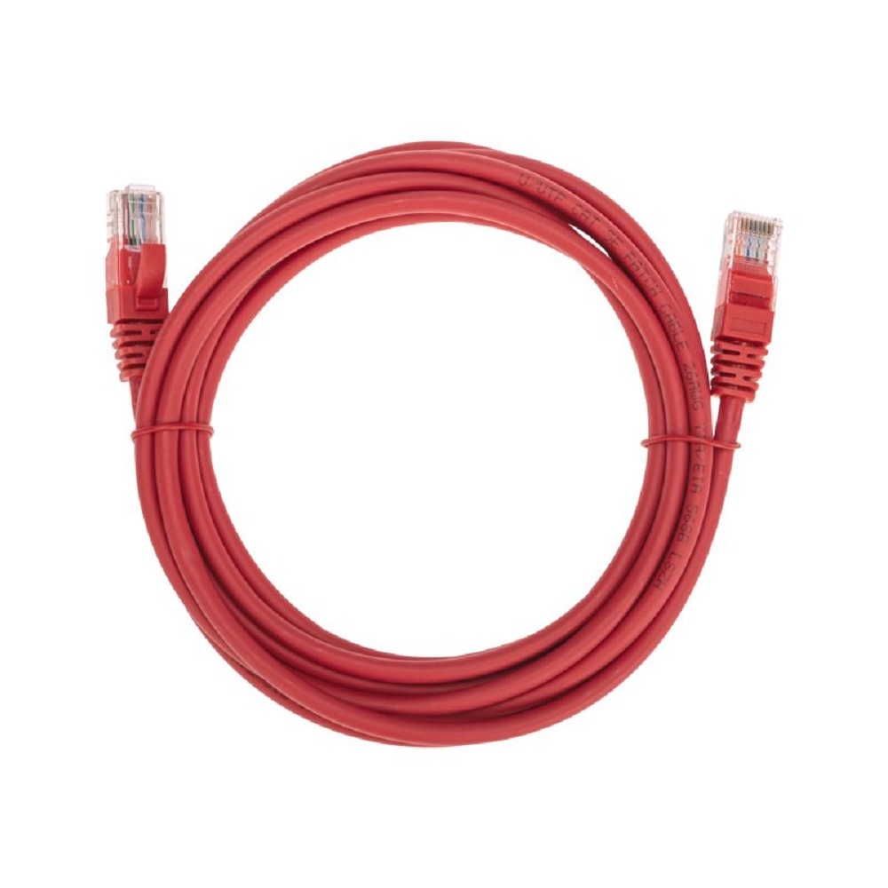 Патч-корд REXANT 02-0103-3, U/UTP Cat.5e, RJ45-RJ45, 3 м, красный