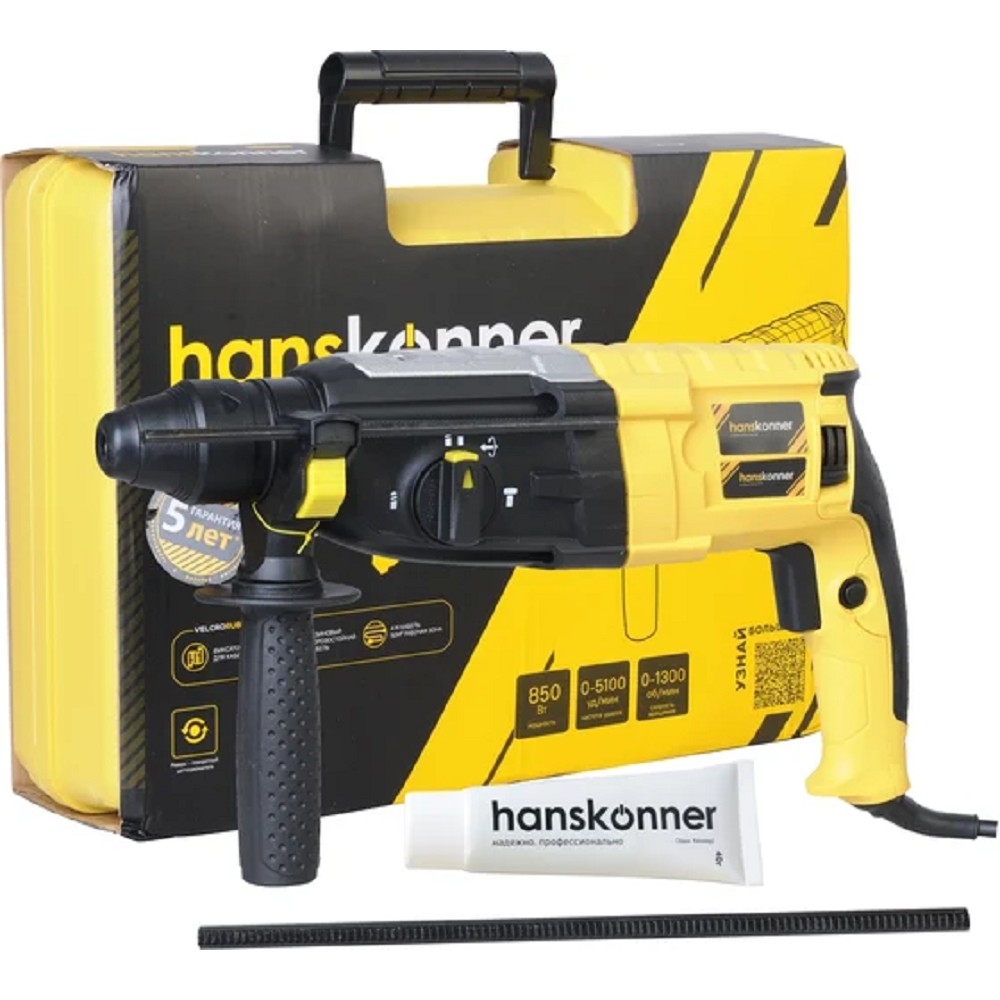 Перфоратор Hanskonner HRH0828RE, 850Вт, 3.2Дж, SDS-Plus, 3 режима