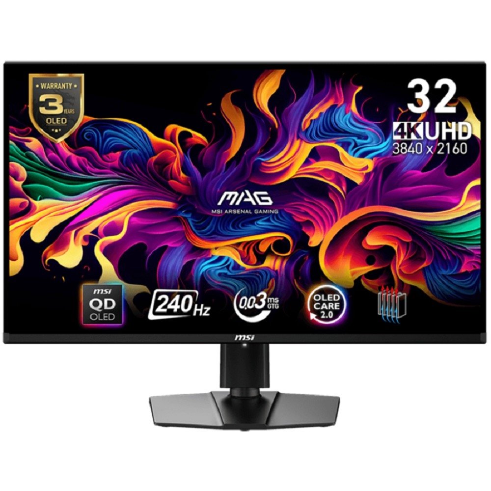 Монитор MSI MAG 321UPX QD-OLED, 31.5" 4K UHD, 240 Гц, 0.03 мс, HDR