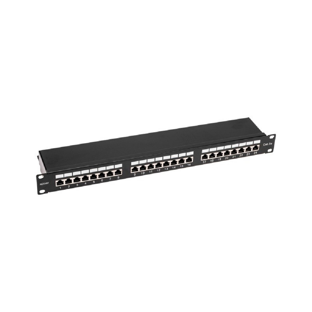 Rexant (02-0041) Панель коммутационная 19", 1U, 24 порта, STP, RJ-45, CAT 5e PRO