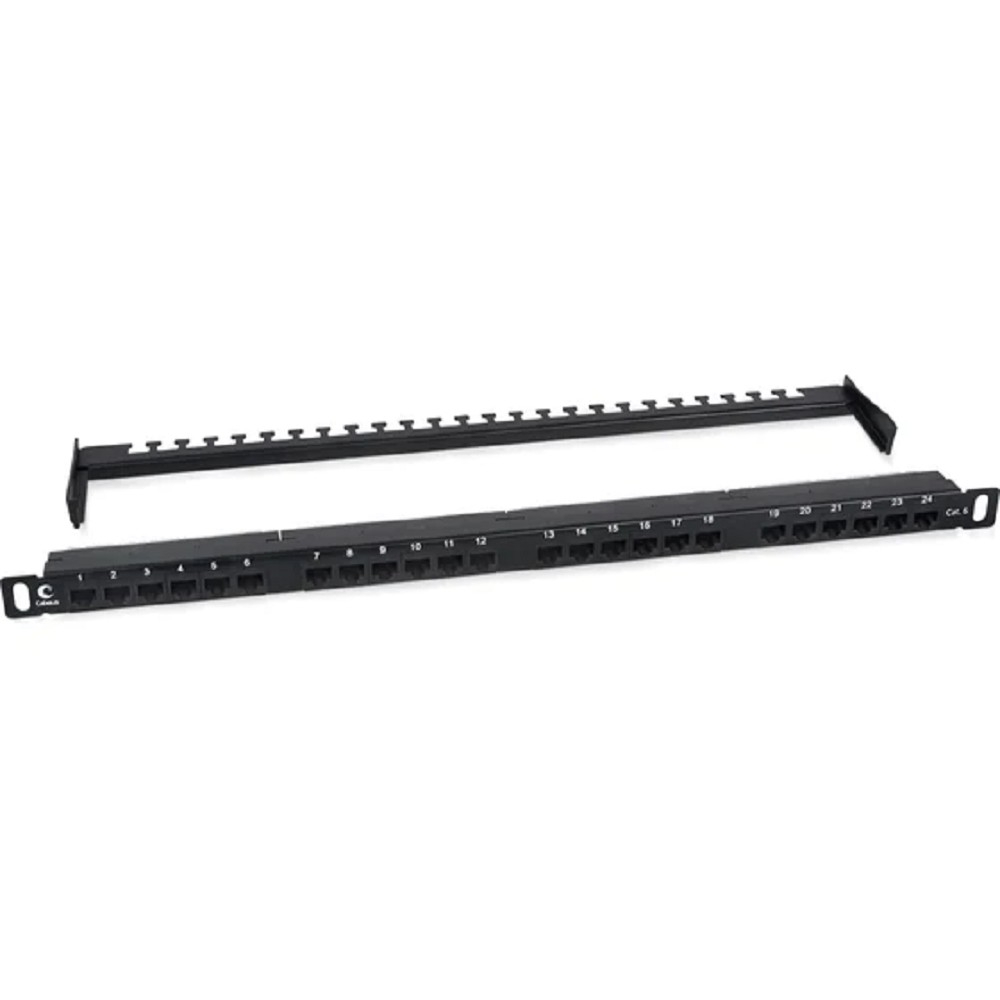 Патч-панель Cabeus PLHD-24-Cat.6-Dual-180-0,5U, 19", 24 порта, Cat.6