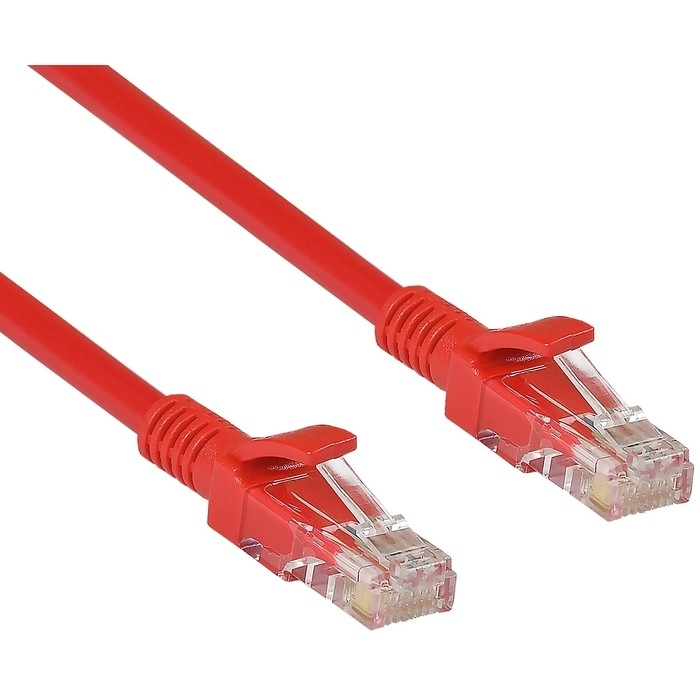 Патч-корд ExeGate EX258679RUS, UTP cat.5e, 3 м, RJ45–RJ45, красный