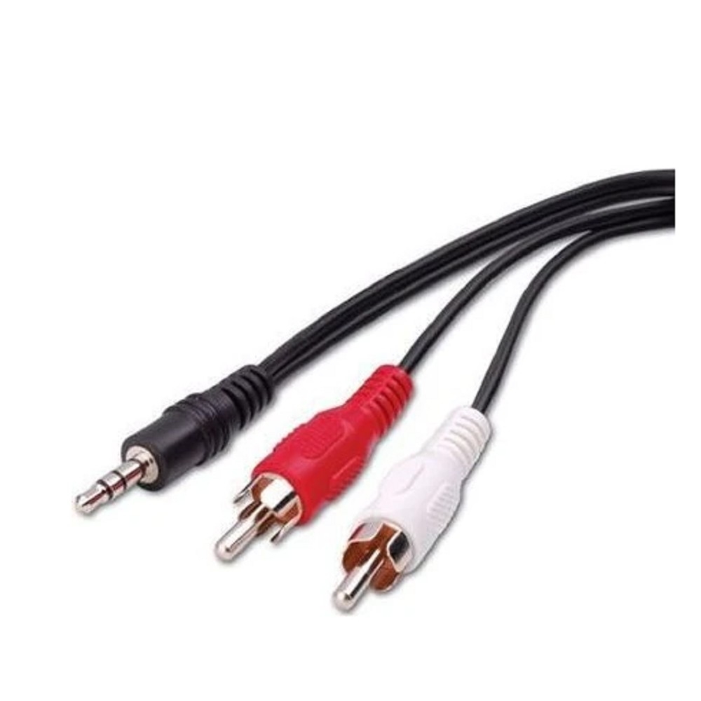 Аудио кабель Perfeo J2003, Jack 3.5 мм — 2×RCA, 2 м, черный
