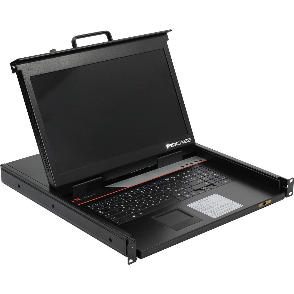 KVM-консоль Procase E1708HD, 1U, 17" LCD, 8 портов, однорельсовая