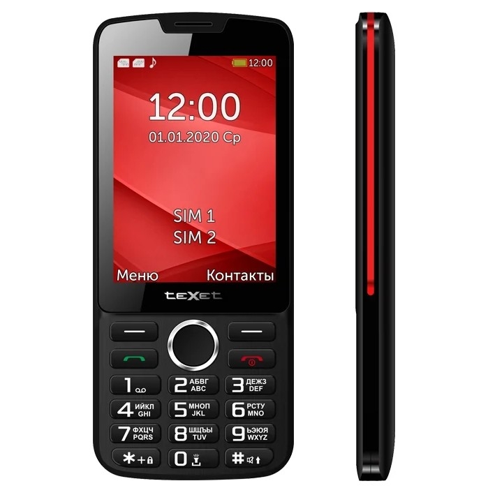 Телефон Texet TM-308, GSM 900/1800, 3.2", 1200 мА·ч, Bluetooth