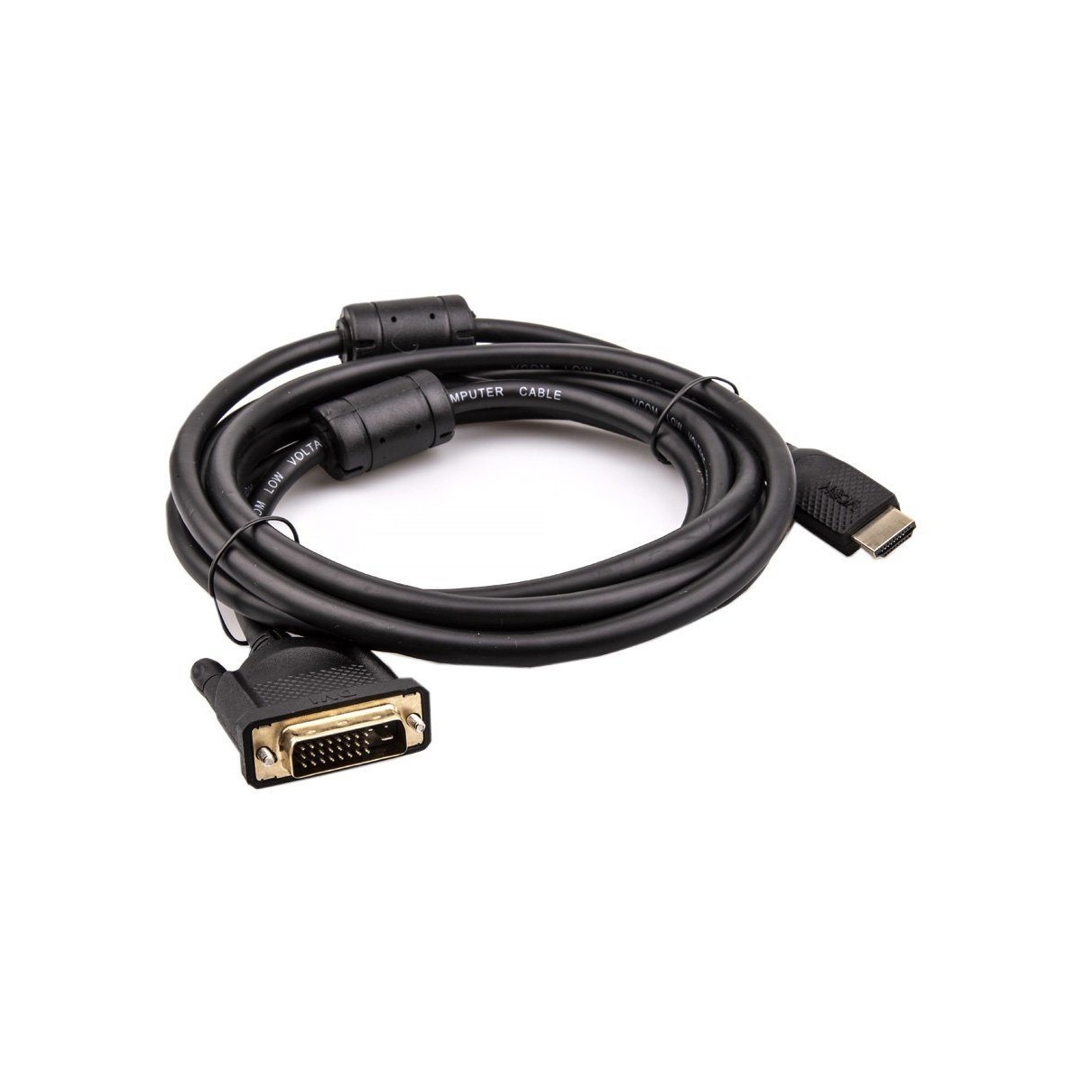 Кабель Vcom CG484GD-3M, HDMI AM — DVI-D (24+1) M, 3 м, 1080p@60 Гц, 2 ферритовых фильтра