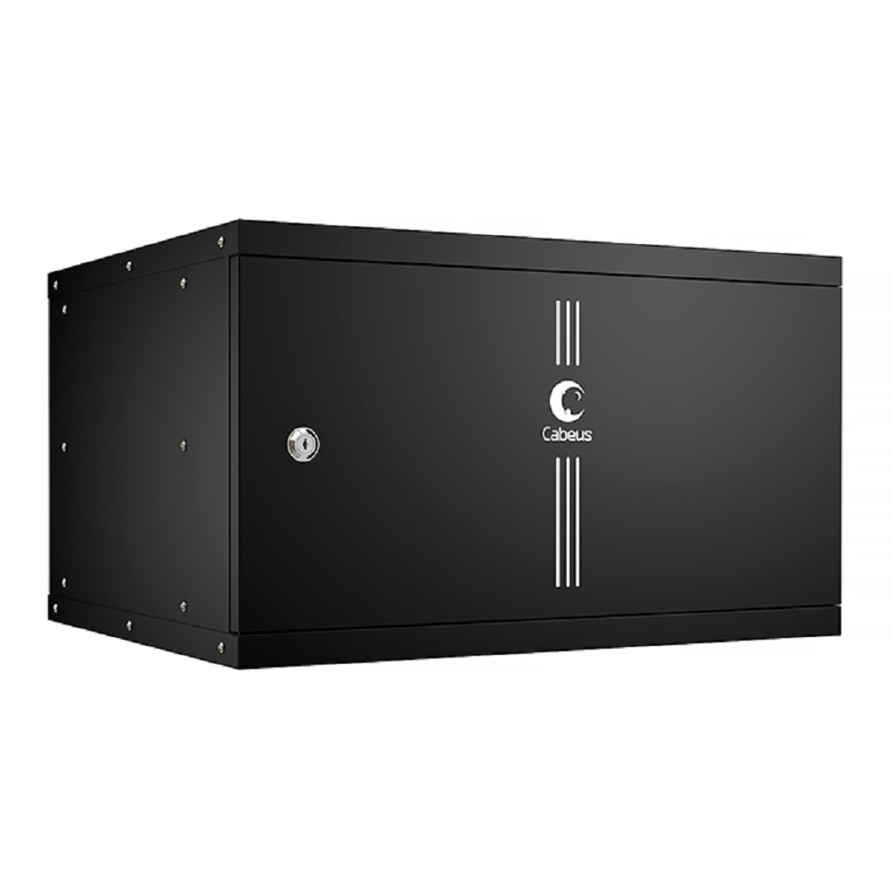 Шкаф телекоммуникационный Cabeus WSC-05D-6U55/45m-BK, настенный, 6U, 550×450, мет. дверь, черный