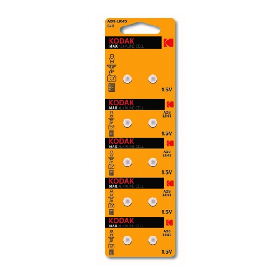Батарейки Kodak AG9 (394) LR936 Max Button Cell, алкалиновые, 1.5 В, 10 шт