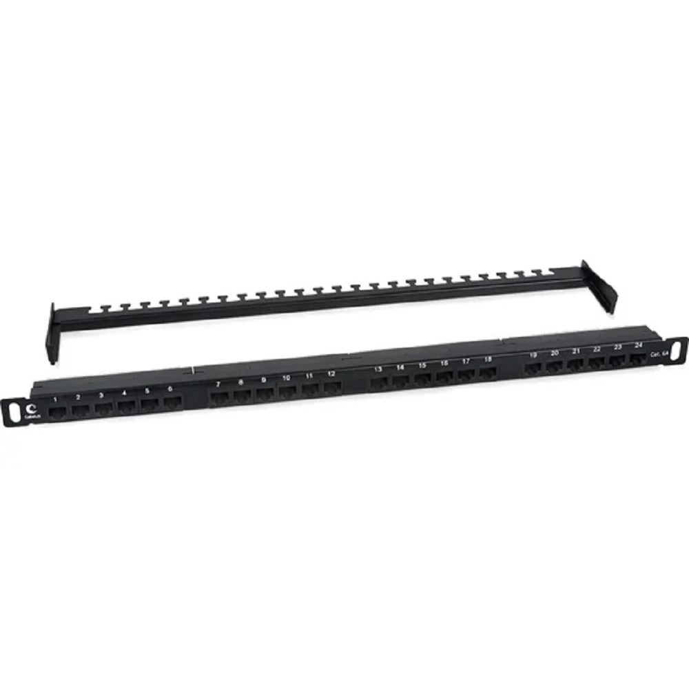 Патч-панель Cabeus PLHD-24-Cat.6a-Dual-180-0,5U, 24 порта, Cat.6a, 0.5U