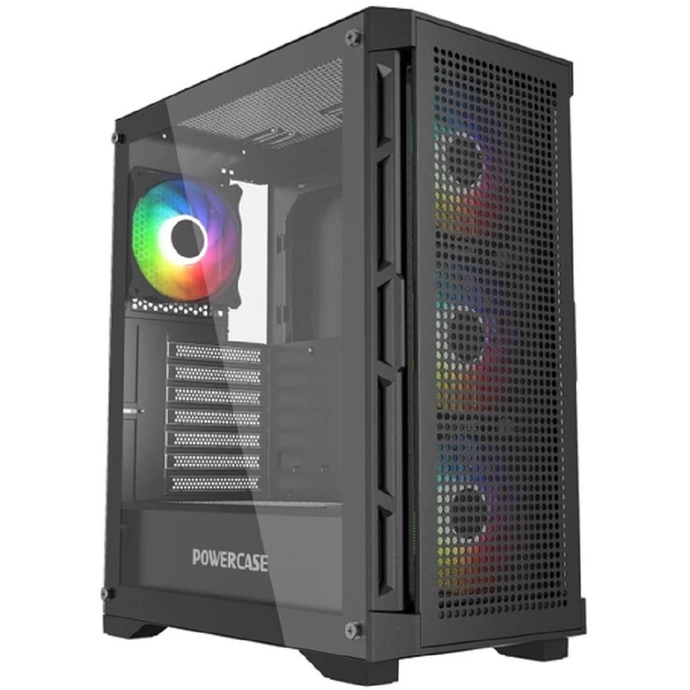 Корпус ПК Powercase CUB-A4, ATX, Tempered Glass, 4×120мм ARGB