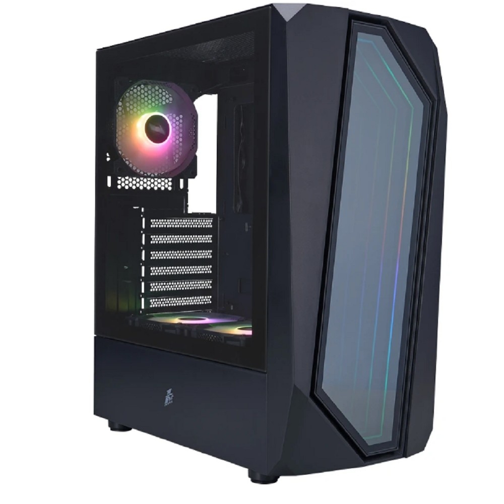 Корпус 1STPLAYER IS6-BK-2F7R-1F7, ATX, Midi-Tower, чёрный, без БП