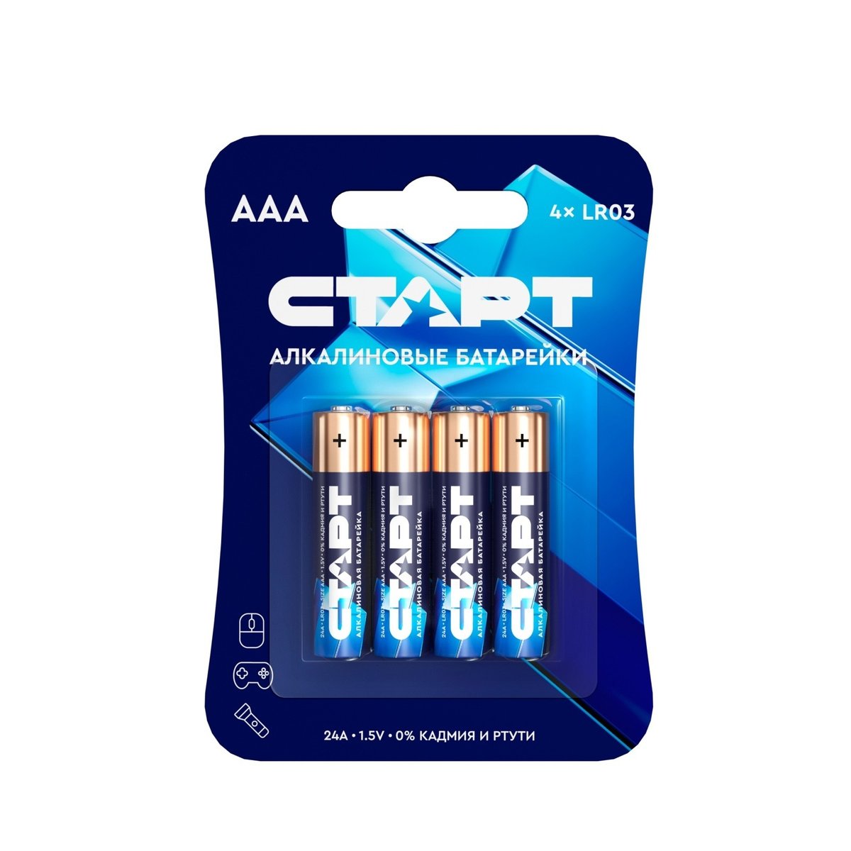 Батарейки СТАРТ LR03-BL4, AAA (LR03), алкалиновые, 1.5 В, 4 шт
