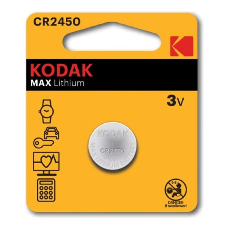 Батарейка Kodak CR2450-Bl1 Max Lithium, CR2450, литиевая, 3 В, 1 шт.