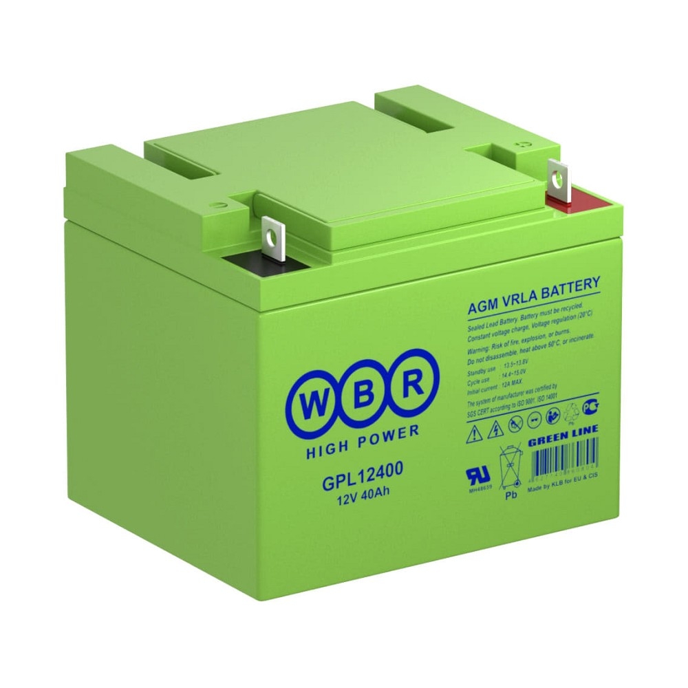 Аккумулятор WBR GPL12400, 12В, 40А·ч
