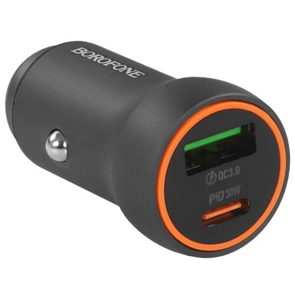 Автомобильное ЗУ BOROFONE BZ32A, PD 30 Вт + QC 3.0 18 Вт, USB-C + USB-A