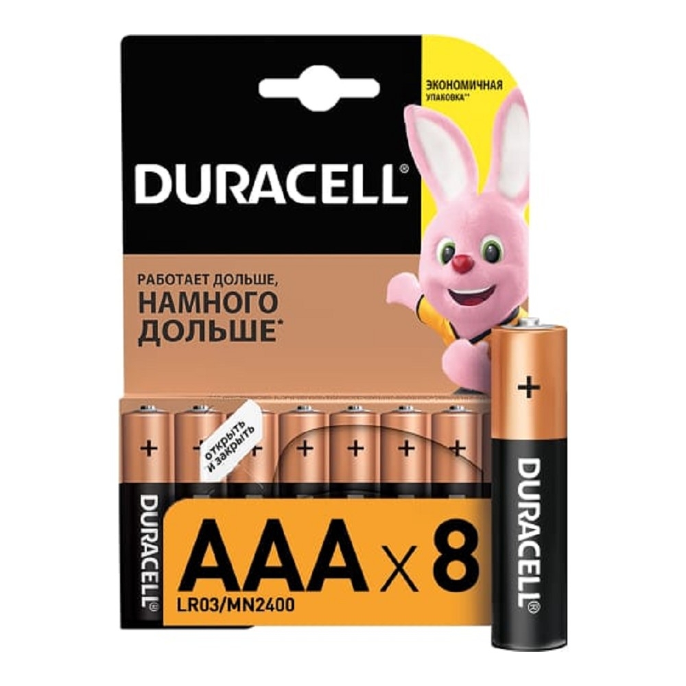 Батарейка Duracell LR03-8BL BASIC AAA (MN2400) (8 шт. в уп-ке)