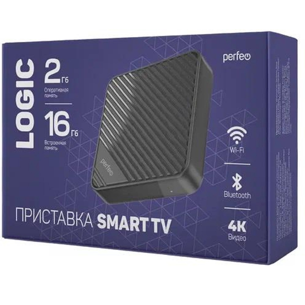 ТВ-приставка Perfeo PF_A4555, Android 10, 2ГБ/16ГБ, Bluetooth