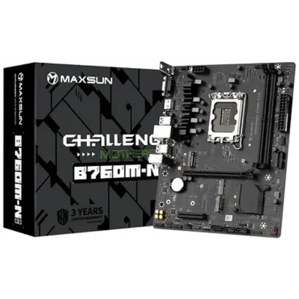 Материнская плата MAXSUN MS-Challenger B760M-N D5 V2, Socket 1700, mATX, 2×DDR5, 2×M.2