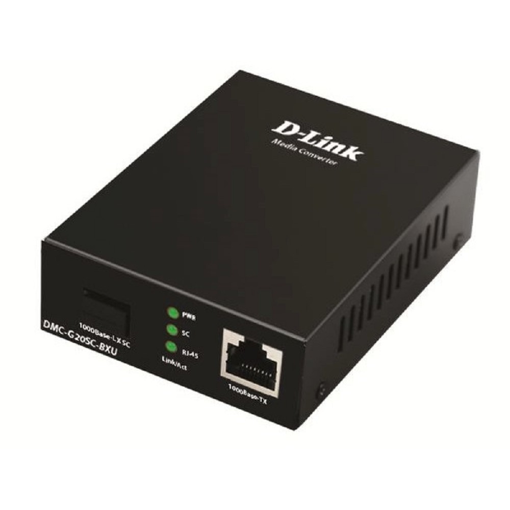 Медиаконвертер D-Link DMC-G20SC-BXU/A1A, 100/1000Base-T — 1000Base-LX SC, одномод, до 20 км