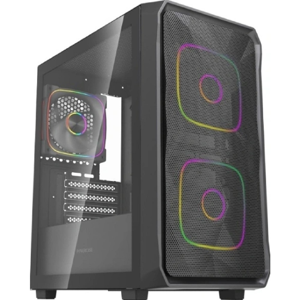 Корпус Powercase CMMSM06B-A3, mATX, TG, 3×120мм ARGB