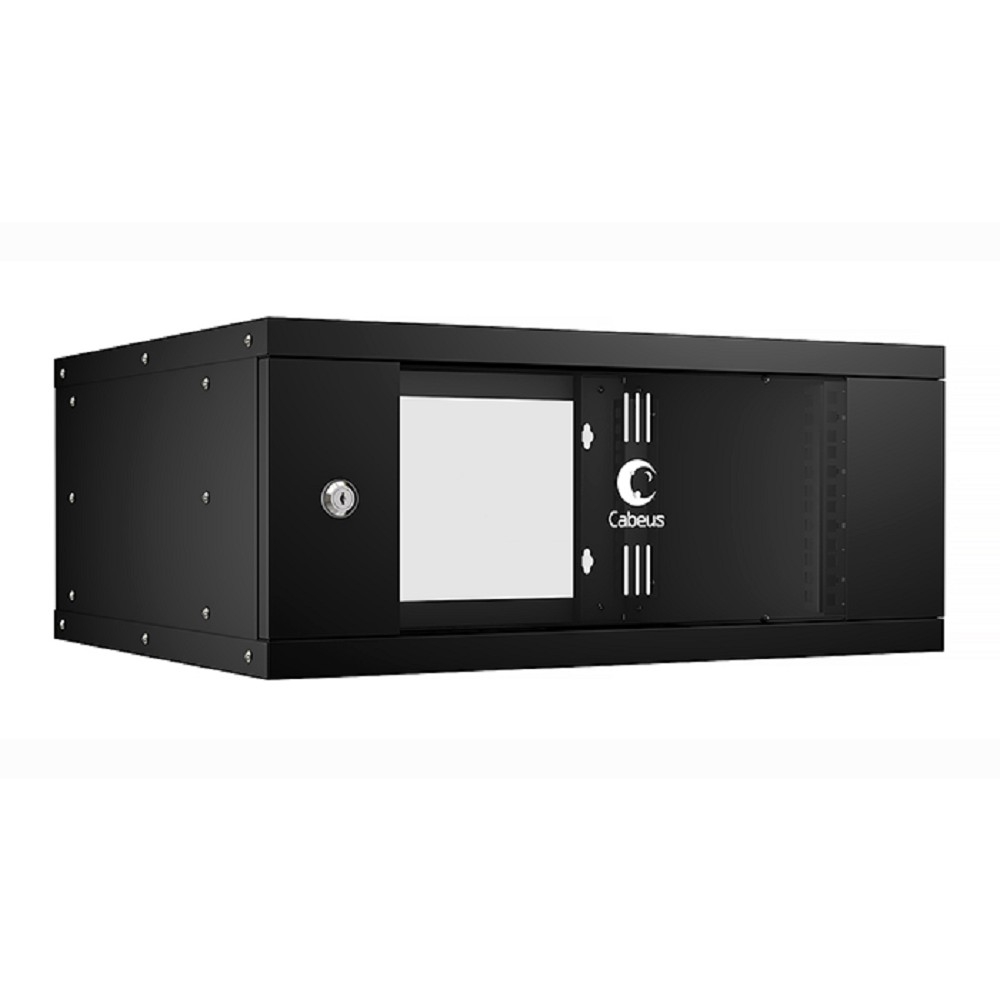 Шкаф Cabeus WSC-05D-4U55/45-BK, настенный, 4U, 550×450 мм, стекло